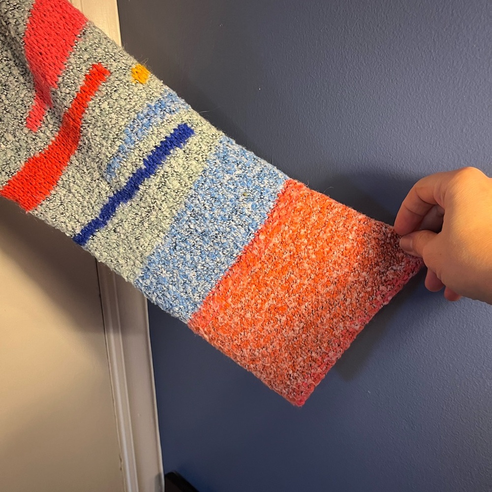 Sincerely Jules Multicolor Patchwork Sweater crop… - image 3